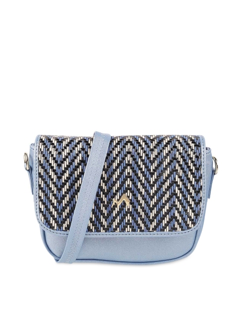 

Metro Blue Geometric Half Moon Sling Bag