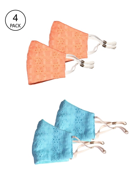 

Bellofox Unisex Pack Of 4 3-Ply Cloth Mask, Peach