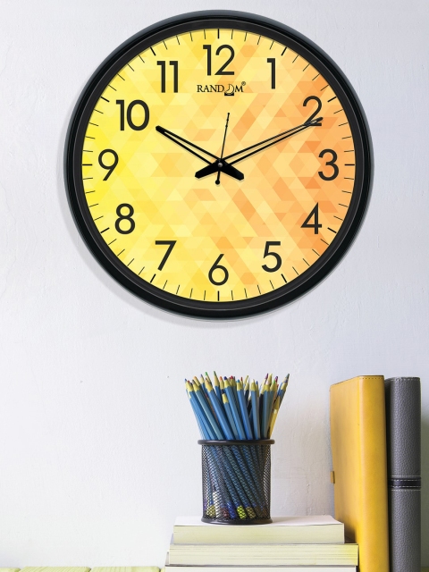 

RANDOM Black & Yellow Printed Contemporary Wall Clock