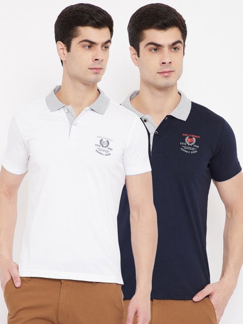 

Duke Men Pack Of 2 Polo Collar Cotton T-shirt, Navy blue
