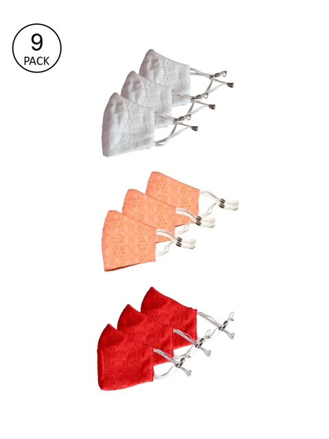 

Bellofox Set of 9 Reusable 3 Ply Cotton Face Mask, Multi