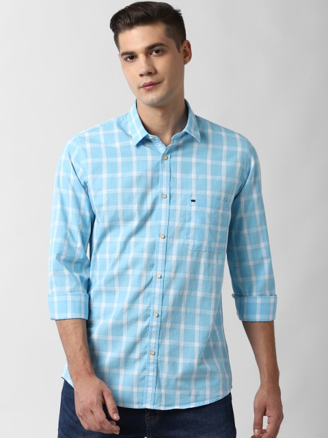 

Peter England Casuals Men Blue Slim Fit Checked Casual Shirt