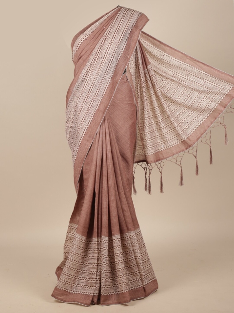 

Pothys Brown & Beige Jute Silk Saree