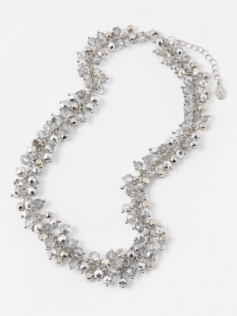 

Accessorize Silver & White Silver-Plated Necklace