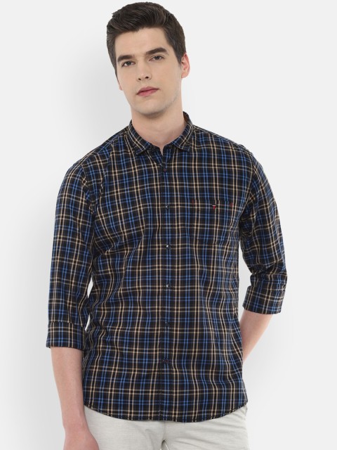 

Louis Philippe Sport Men Black Slim Fit Grid Tattersall Checks Checked Casual Shirt