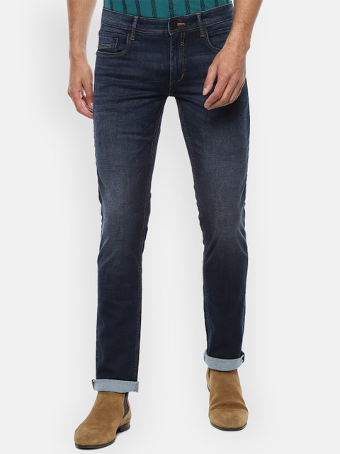 

Louis Philippe Jeans Men Navy Blue Slim Fit Light Fade Jeans