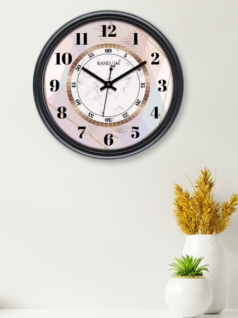 

RANDOM White & Pink Printed Contemporary Wall Clock