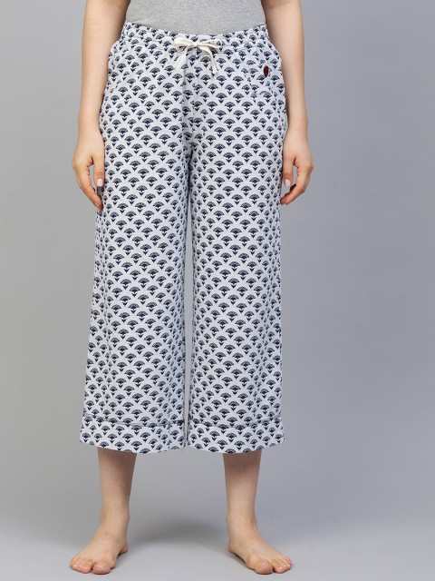 

Chemistry Women Grey & Blue Printed Cropped Lounge Pants