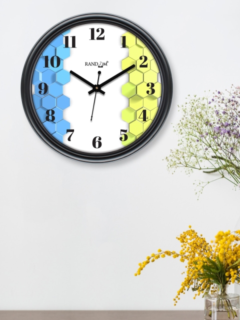 

RANDOM White & Blue Printed Contemporary Wall Clock