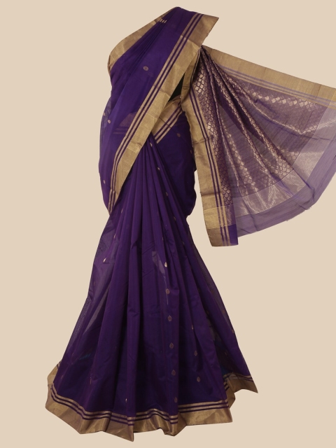 

Pothys Purple Ethnic Motifs Pure Silk Maheshwari Saree