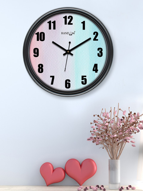 

RANDOM Black & Blue Colourblocked Contemporary Wall Clock