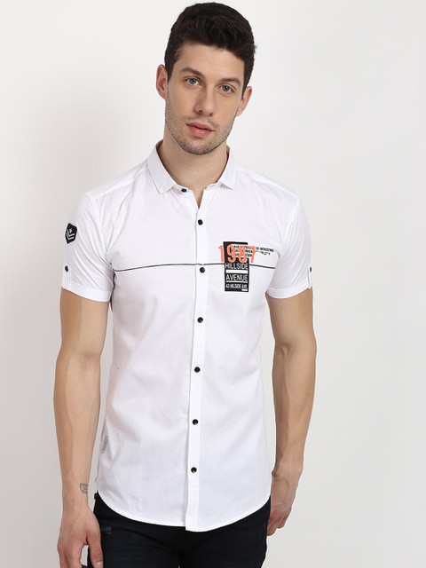 

V2 Value & Variety Men White Slim Fit Printed Casual Shirt