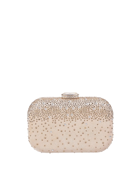 Mochi Beige Embellished Box Clutch