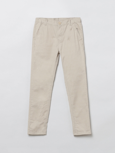 

max Boys Beige Regular Trousers