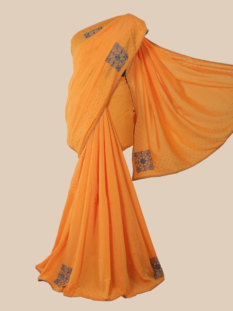 

Pothys Yellow Beads and Stones Art Silk Saree