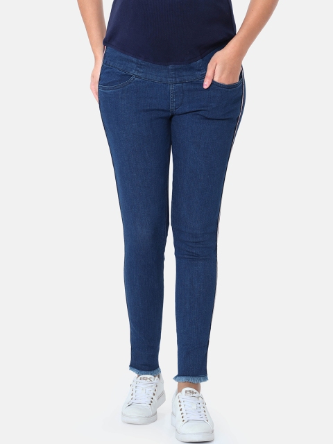 

The Mom Store Maternity Women Blue Skinny Fit High-Rise Jeans
