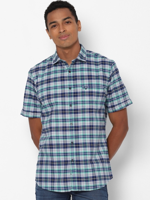 

Allen Solly Men Blue Slim Fit Tartan Checks Checked Casual Shirt