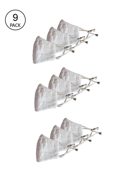 

Bellofox Unisex 9 Pcs White 3-Ply Reusable Cloth Masks