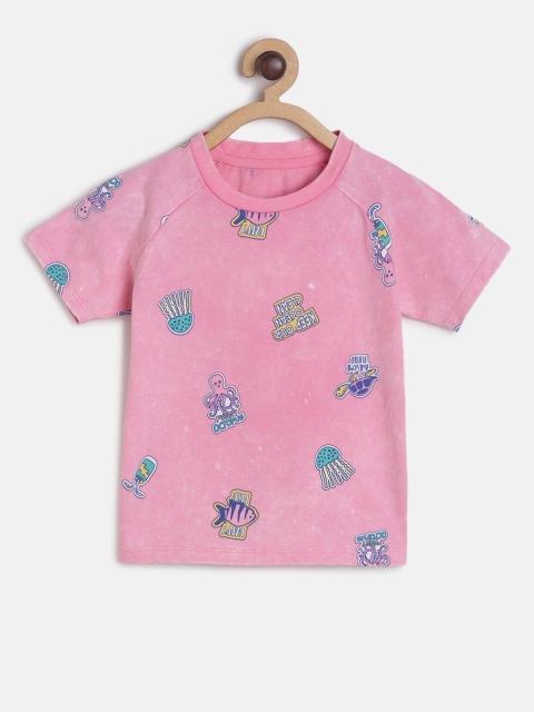 

MINI KLUB Boys Pink Printed T-shirt