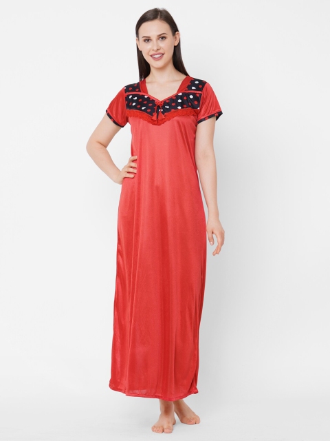 Juliana Dream Red Satin Maxi Nightdress
