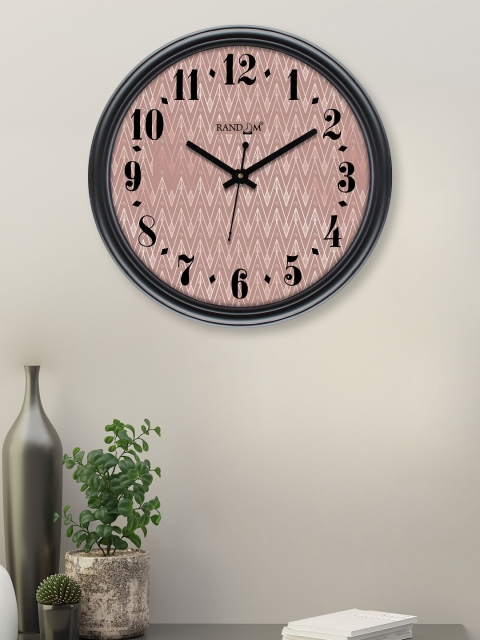 RANDOM Black & Nude-Coloured Printed Contemporary Wall Clock