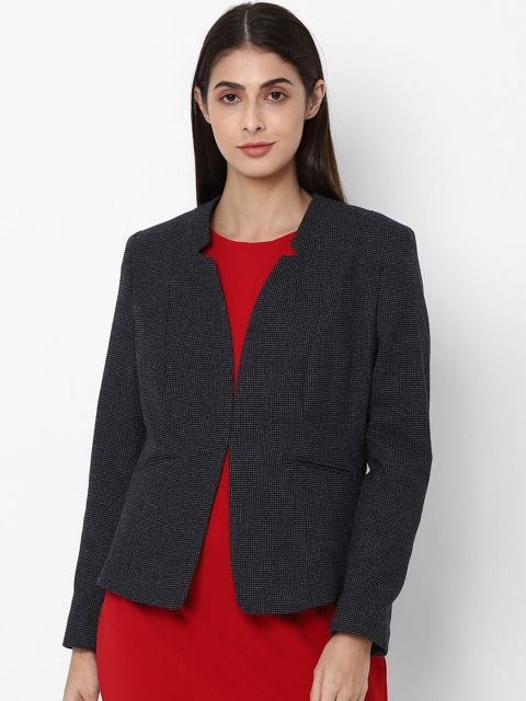 

Allen Solly Woman Grey Self Design Single-Breasted Formal Blazer