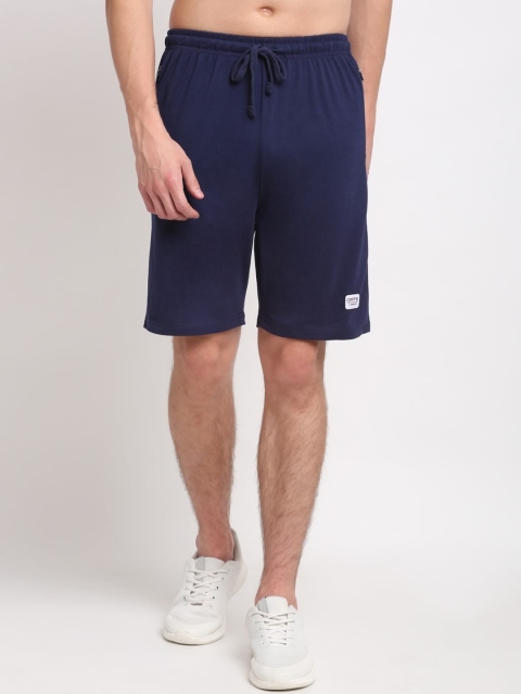 

GRIFFEL Men Navy Blue High-Rise Sports Shorts