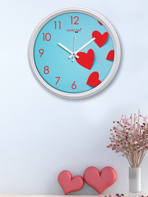 

RANDOM White & Red Printed Contemporary Wall Clock