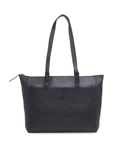 

MERECER MELHOR Black Leather Shopper Tote Bag