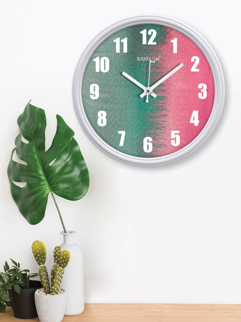 

RANDOM Green & Pink Colourblocked Contemporary Wall Clock