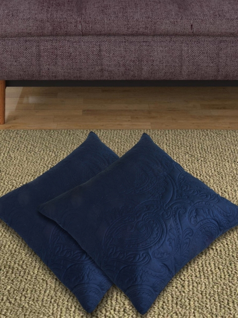 

Home Centre Set Of 2 Navy Blue La Maison Quilted Euro Sham Cushions
