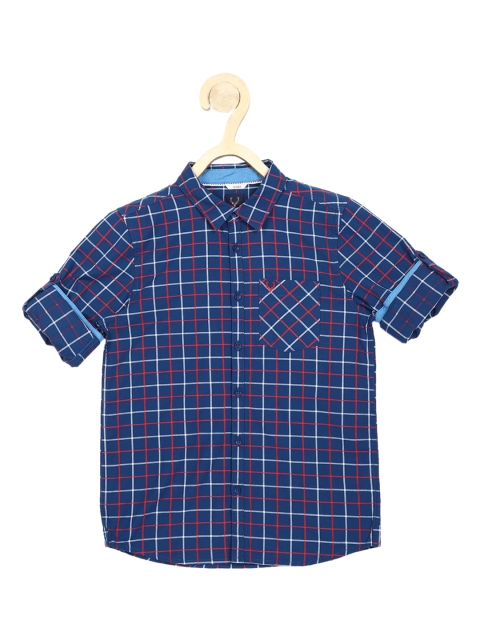 

Allen Solly Junior Boys Blue Windowpane Checks Casual Shirt