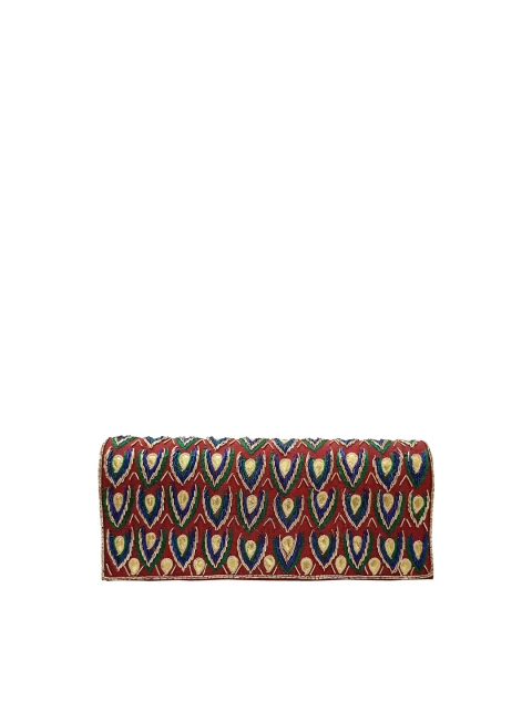 

Spice Art Women Maroon & Blue Embellished Embroidered Purse Clutch
