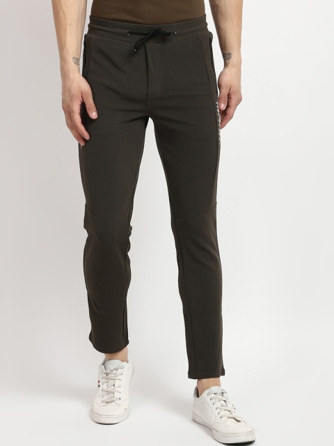 

V2 Value & Variety Men Olive Green Solid Straight-Fit Cotton Track Pants