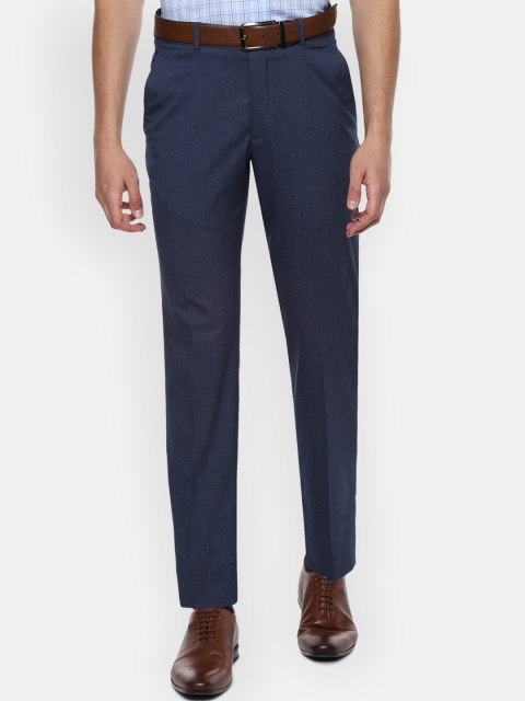 

Louis Philippe Men Navy Blue Slim Fit Formal Trousers