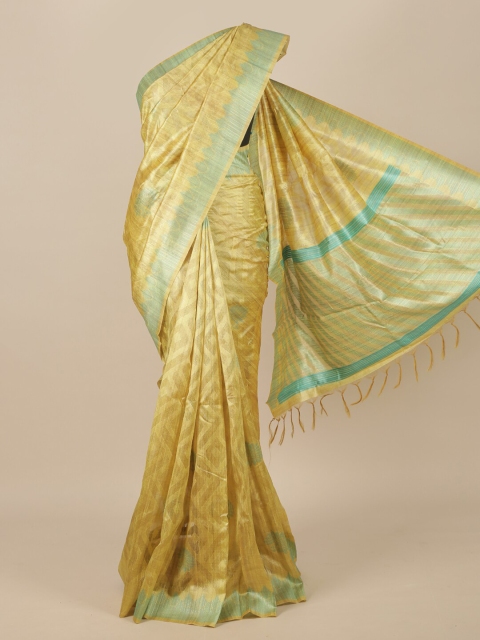 

Pothys Yellow Silk Blend Saree