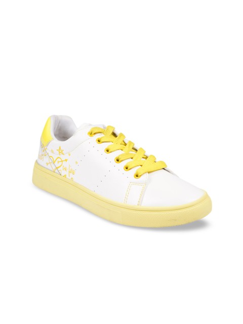 

HEATWAVE Women Yellow Colourblocked PU Sneakers