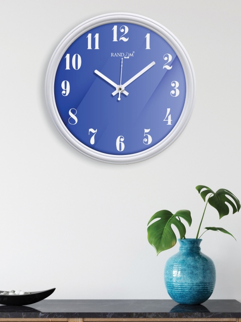 

RANDOM White & Blue Contemporary Wall Clock