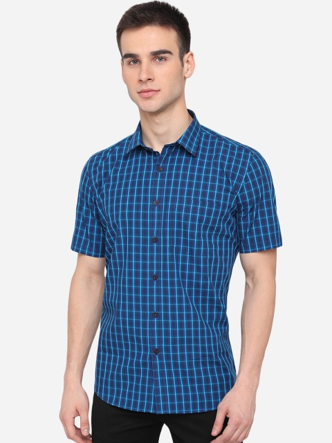 

Greenfibre Men Blue Slim Fit Checked Casual Shirt