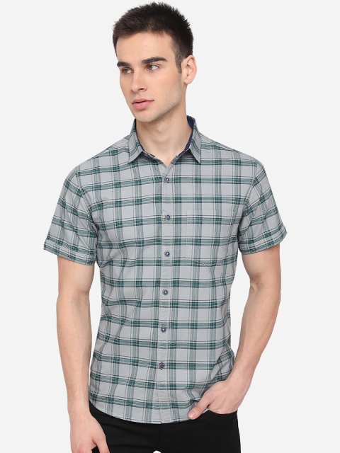 

Greenfibre Men Blue Slim Fit Checked Casual Shirt