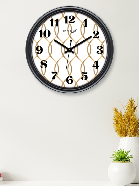 

RANDOM White & Black Printed Contemporary 30 cm Analogue Wall Clock