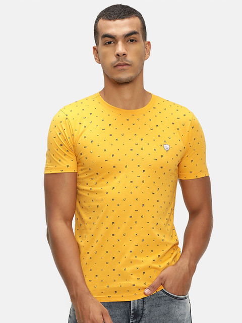 

V2 Value & Variety Men Mustard Printed T-shirt