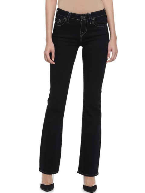 

True Religion Women Black Wide Leg Stretchable Jeans