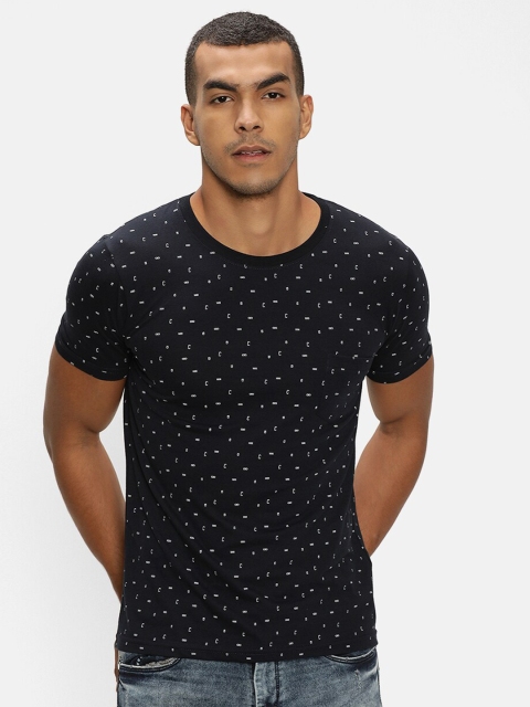 

V2 Value & Variety Men Navy Blue Printed T-shirt