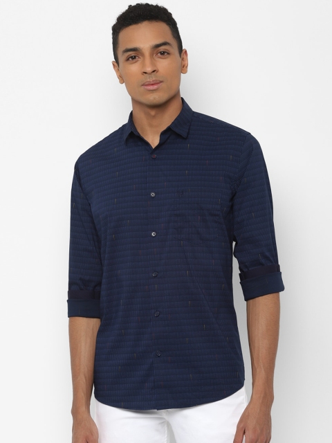 

Allen Solly Men Navy Blue Slim Fit Horizontal Stripes Striped Casual Shirt
