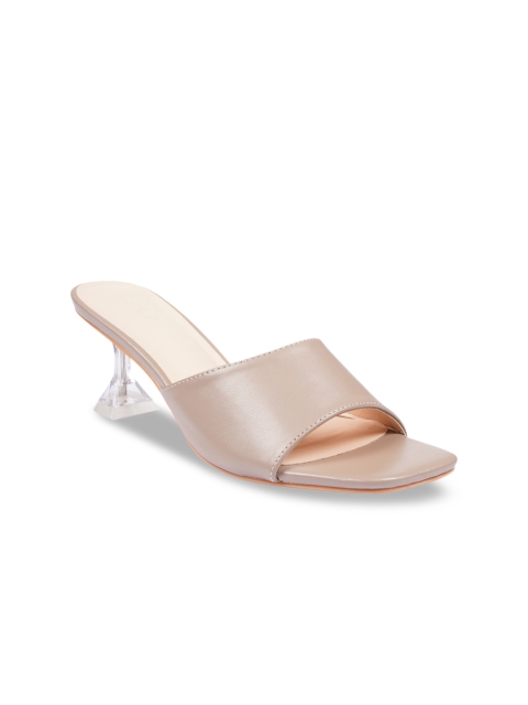 

HEATWAVE Women Beige Square Toed Open Back Sandals
