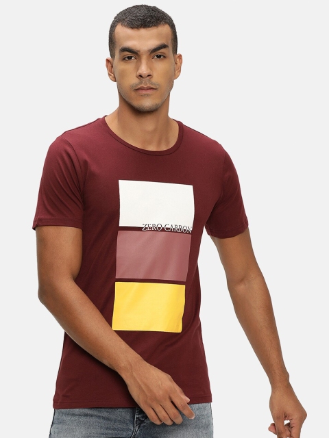 

V2 Value & Variety Men Red Colourblocked Cotton T-shirt