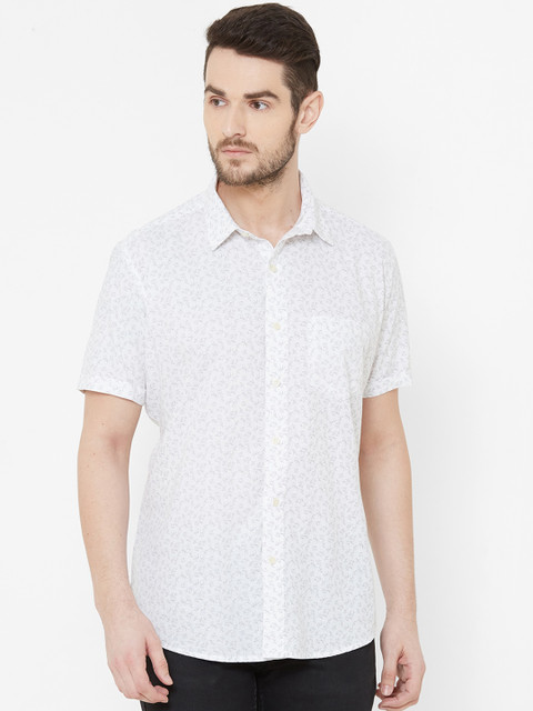

EVOQ Men White Printed Casual Shirt