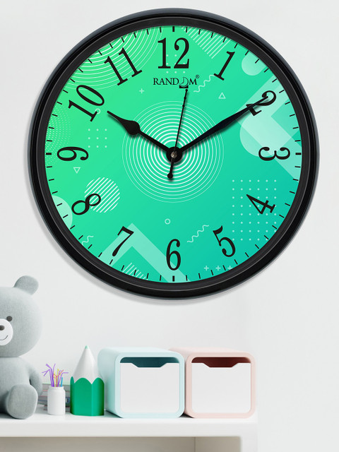 

RANDOM Green & Black Printed Contemporary 30 cm Analogue Wall Clock