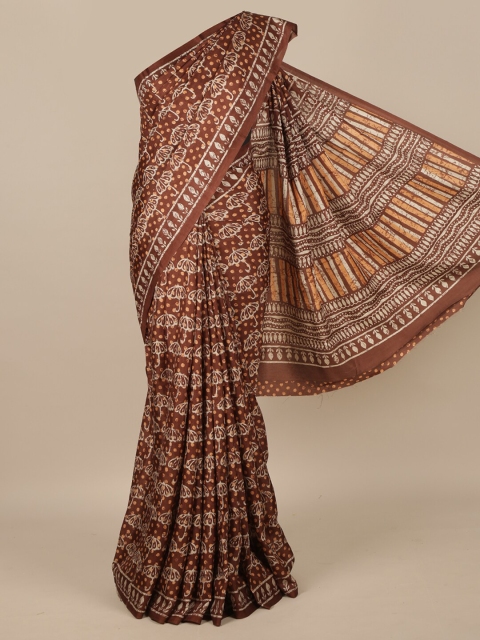 

Pothys Brown Ethnic Motifs Jute Silk Saree